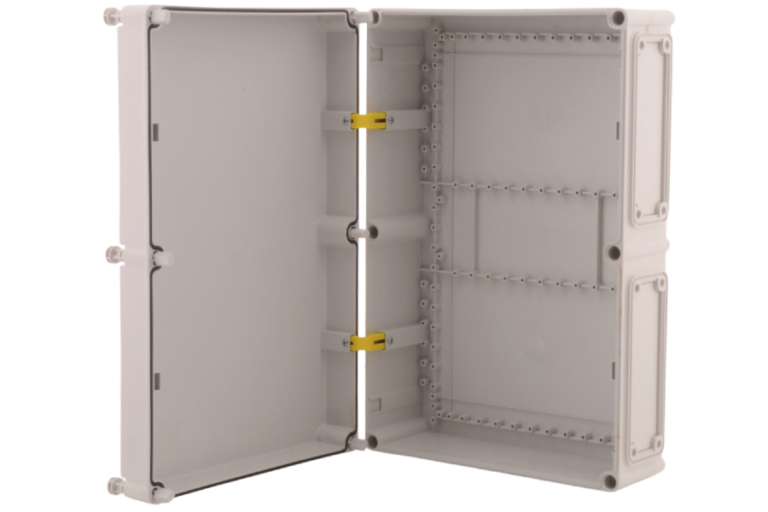 BOXEXPERT® Schakelkast voor buiten, absoluut waterdicht tot 1 m diepte, ABS- kunststof, IP67 behuizing, zichtdeur, grijs (serie Fleet Pro), 500 x 400 x 180 mm, verdeelkast voor buiten, industriële