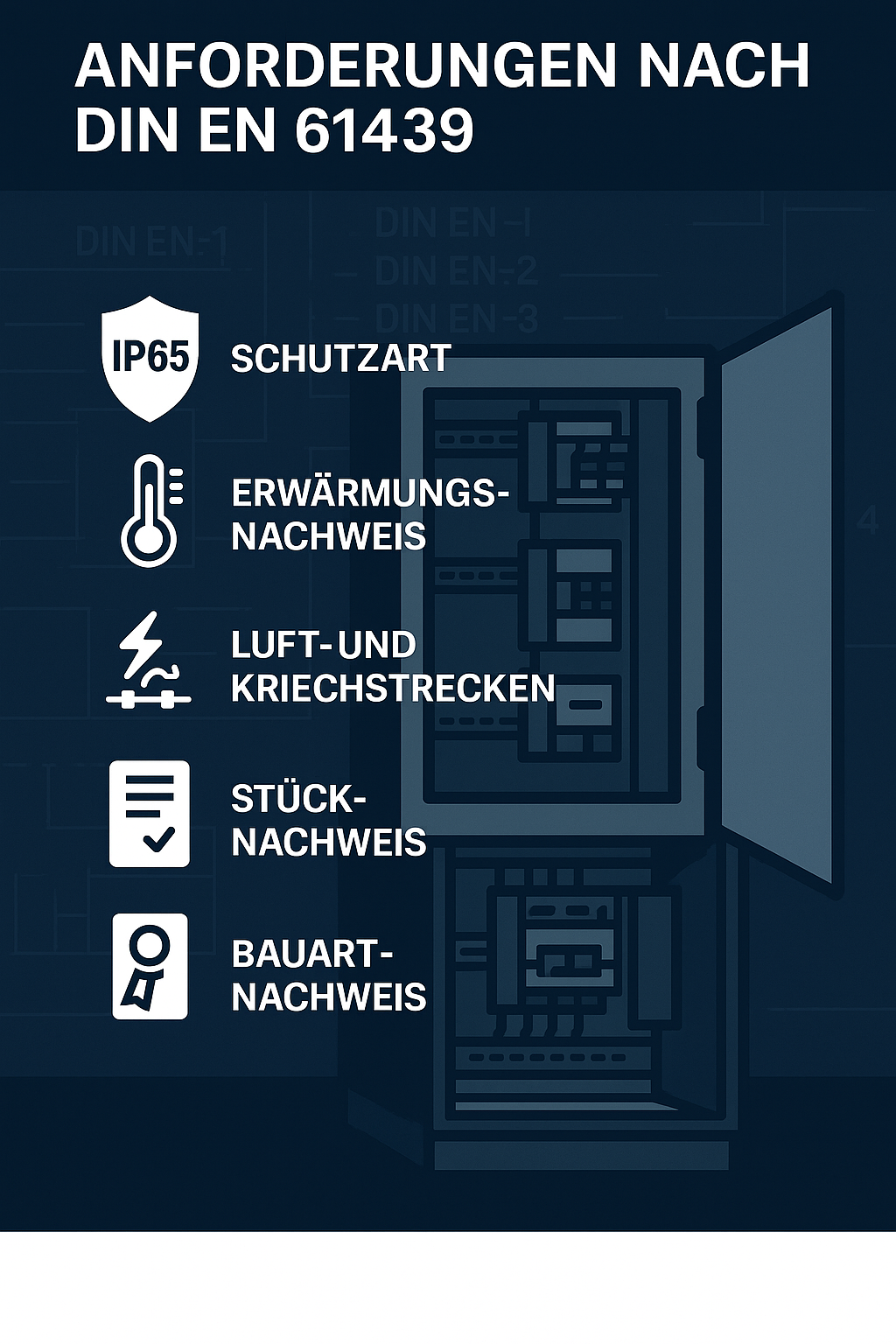 Infografik Schaltschrank DIN 61439